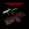 Gaming Keyboard Mouse Headset Set Wired Three-color Backlight Keyboard Colorful LED Breathing Light Mouse Gaming Headset Combo