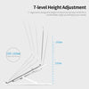 حامل كمبيوتر محمول لوحي بارتفاع 7 مستويات قابل للتعديل وقابل للطي وحامل مكتب محمول ودعامة تبريد للكمبيوتر المحمول مقاس 11-17 بوصة باللون الأسود