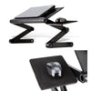 Foldable Laptop Stand Portable Aluminum Alloy Laptop Stand Desktop Stand with Heat Dissipation Hole Mouse Board Black