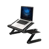 Foldable Laptop Stand Portable Aluminum Alloy Laptop Stand Desktop Stand with Heat Dissipation Hole Mouse Board Black