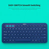 Logitech K380 Wireless Bluetooth 3.0 Keyboard EASY-SWITCH Keyboard Multi-device Connection Multiple Operating Systems Blue