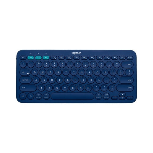 Logitech K380 Wireless Bluetooth 3.0 Keyboard EASY-SWITCH Keyboard Multi-device Connection Multiple Operating Systems Blue