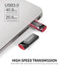 EAGET U81 محرك فلاش USB 128 جيجابايت معدن U القرص USB3.0 المحمولة عالية السرعة محرك فلاش سعة كبيرة لأجهزة الكمبيوتر المحمول