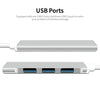 4-in-1 من النوع متعدد الوظائف من النوع-C إلى USB3.0 USB2.0 HUB USB3.1 محول محول الألمنيوم محول الألمنيوم لجهاز الكمبيوتر المحمول باللون الرمادي