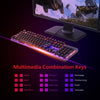 Motospeed K73 104 Keys لوحة مفاتيح الألعاب لوحة مفاتيح ميكانيكية خفيفة مختلطة مع لوحة مفاتيح إنجليزية بتأثير ضوء RGB مع مفاتيح زرقاء