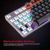 Motospeed K73 104 Keys لوحة مفاتيح الألعاب لوحة مفاتيح ميكانيكية خفيفة مختلطة مع لوحة مفاتيح إنجليزية بتأثير ضوء RGB مع مفاتيح زرقاء