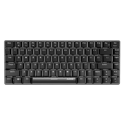 Ajazz AK33 82 Keys USB Wired Mechanical Keyboard Monochromatic Backlight Gaming Keyboard Black with Black Switches