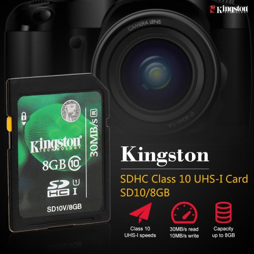 الأصلي الأصلي Kingston Class 10 8GB بطاقة الذاكرة SDHC 45M/S لكاميرا الهاتف المحمول HD الفيديو