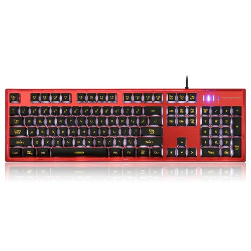 Motospeed K10 Ergonomic Multimedia Illuminated Professional Esport Gaming Keyboard Rainbow Breathing LED Backlit 104 Keys USB Wired