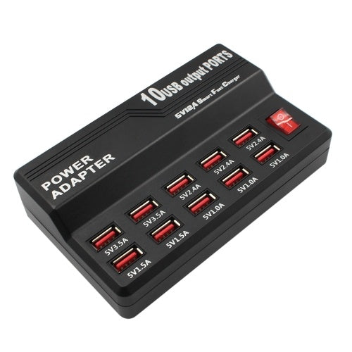 Multifunctional High Speed 10-Port USB AC to DC Power Socket USB Charging Station