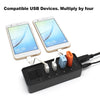OImaster 4 Ports USB3.0 Hub High Speed Hub Plug and Play with Charger for Mac PC USB Flash Drives  USB Powered Devices US Plug