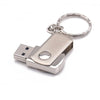 محرك فلاش USB معدني قابل للتدوير USB2.0 32G/64G ذاكرة عصا U القرص مع سلسلة مفاتيح بطاقة فلاش