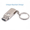 محرك فلاش USB معدني قابل للتدوير USB2.0 32G/64G ذاكرة عصا U القرص مع سلسلة مفاتيح بطاقة فلاش