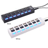 JDL-A7 HUB USB Hub 7 منافذ USB 2.0 مؤشر التبديل المستقل محور فاصل فائق السرعة عالي السرعة مع كابل USB لأجهزة الكمبيوتر المحمولة وماوس USB وماسح ضوئي كاميرا رقمية لوحة مفاتيح USB على شكل U والمزيد