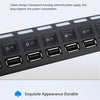 JDL-A7 HUB USB Hub 7 منافذ USB 2.0 مؤشر التبديل المستقل محور فاصل فائق السرعة عالي السرعة مع كابل USB لأجهزة الكمبيوتر المحمولة وماوس USB وماسح ضوئي كاميرا رقمية لوحة مفاتيح USB على شكل U والمزيد