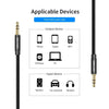 VENTION 3.5 ملم كابل صوت AUX مثبت على السيارة ذكر إلى ذكر كابل HiFi كابل صوت ستيريو مع نسيج قماشي للهاتف والكمبيوتر ومكبر MP3 ومشغل الأقراص المضغوطة 2 متر/6.56 قدم أسود