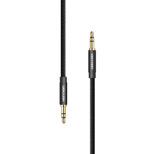 VENTION 3.5 ملم كابل صوت AUX مثبت على السيارة ذكر إلى ذكر كابل HiFi كابل صوت ستيريو مع نسيج قماشي للهاتف والكمبيوتر ومكبر MP3 ومشغل الأقراص المضغوطة 2 متر/6.56 قدم أسود