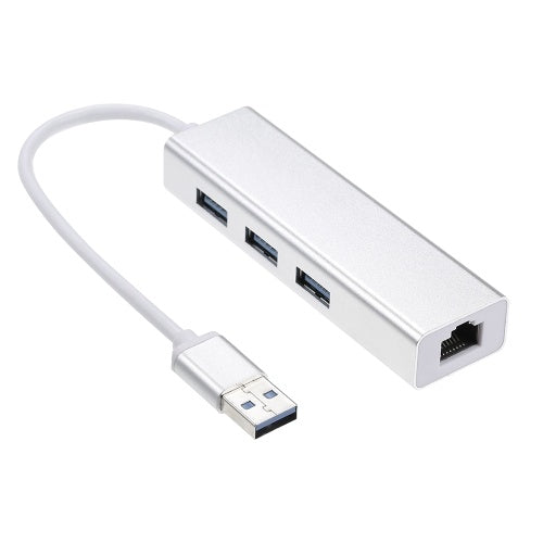 USB3.0 إلى إيثرنت LAN RJ45 محول بطاقة الشبكة مع USB3.0 Hub 3 منافذ لأجهزة الكمبيوتر المحمول