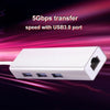 USB3.0 إلى إيثرنت LAN RJ45 محول بطاقة الشبكة مع USB3.0 Hub 3 منافذ لأجهزة الكمبيوتر المحمول