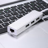 USB3.0 إلى إيثرنت LAN RJ45 محول بطاقة الشبكة مع USB3.0 Hub 3 منافذ لأجهزة الكمبيوتر المحمول