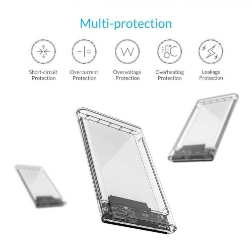 2.5 "حاوية القرص الصلب الشفافة USB 3.0 إلى SATA3 5GBPS CADDY لحالة HDD/SSD الخارجية