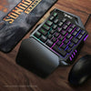 HXSJ V100 35 مفتاح غشاء يد واحدة صغير 35 مفتاحًا لوحة مفاتيح الألعاب مع USB سلكي لألعاب PUBG LOL CS