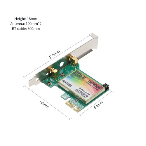 WiFi Card AC 1200Mbps BT4.0 Wireless PCIe Network Adapter Card 5.8GHz/2.4GHz Dual Band PCI Express Network Card