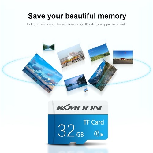 KKmoon Micro SD Card TF Flash Memory Card Data Storage 32GB Class 10 Fast Speed(Blue)
