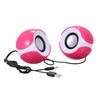 Music Speaker Desktop Speaker Mini Music Speaker with 3.5mm Jack for Laptop/MP3/Smartphones (Pink)