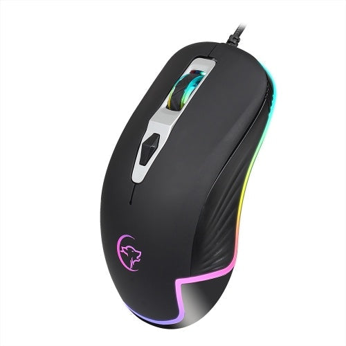 ماوس سلكي للألعاب احترافي بدقة ماكرو ، فأرة ألعاب مزودة بقبضة مريحة RGB التنفس بضوء أسود