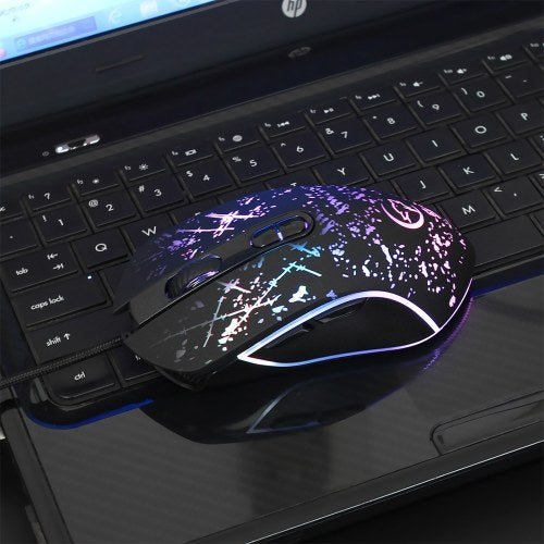 ماوس ألعاب سلكي احترافي بدقة ماكرو ، فأرة ألعاب مع قبضة مريحة قابلة للتعديل DPI ، RGB ، ضوء التنفس أسود