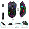 Wired Gaming Mouse Professional Macro Definition Gaming Mice with Adjustable DPI Ergonomic Grip RGB Breathing Light Black