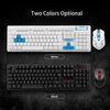 2.4G لوحة مفاتيح لاسلكية وماوس بصري كومبو معلق Keycap قابل للتعديل حامل ماوس ثلاثي الأبعاد لألعاب العمل المكتبية (أسود)