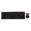 2.4G لوحة مفاتيح لاسلكية وماوس بصري كومبو معلق Keycap قابل للتعديل حامل ماوس ثلاثي الأبعاد لألعاب العمل المكتبية (أسود)