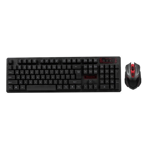 2.4G لوحة مفاتيح لاسلكية وماوس بصري كومبو معلق Keycap قابل للتعديل حامل ماوس ثلاثي الأبعاد لألعاب العمل المكتبية (أسود)