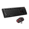 2.4G لوحة مفاتيح لاسلكية وماوس بصري كومبو معلق Keycap قابل للتعديل حامل ماوس ثلاثي الأبعاد لألعاب العمل المكتبية (أسود)