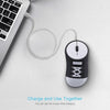 Wireless Rechargeable Mouse Sneaker Mice 2.4G Wireless Office Mouse Silent Click Auto-sleep Plug and Play (Blue)