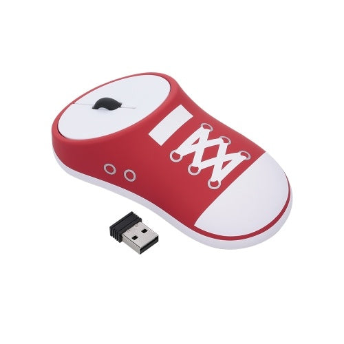 Wireless Rechargeable Mouse Sneaker Mice 2.4G Wireless Office Mouse Silent Click Auto-sleep Plug and Play (Blue)