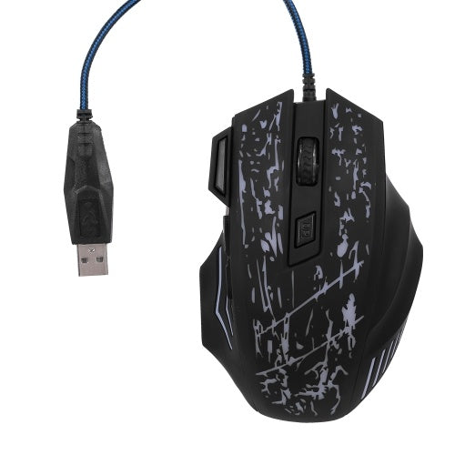ماوس سلكي للألعاب احترافي مع فأرة ألعاب 5500 ديسيبل متوحد الخواص مع 7 أزرار قبضة مريحة RGB ضوء (أسود غير لامع)