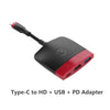 محول 3in1 من النوع C من النوع C إلى HD + USB + PD 60HZ محول 4K HD التوصيل والتشغيل USB HUB