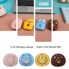 FD E680 2.4G Wireless Mouse Super Cute Cartoon Style ABS Silent Clicks Ergonomic Mute Mice With Mouse Mat Low Power Consumption Yellow