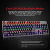 Motospeed K73 لوحة مفاتيح ميكانيكية خفيفة مختلطة مع تأثير إضاءة RGB مخصص 104 مفاتيح لوحة مفاتيح للألعاب لوحة مفاتيح إنجليزية مع مفاتيح زرقاء لسطح المكتب/الكمبيوتر المحمول