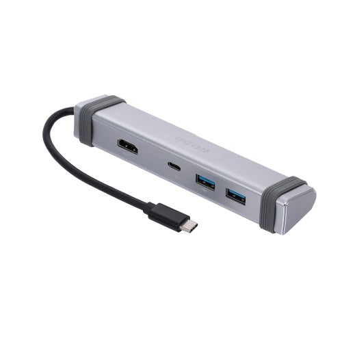 GODO 4-in-1 Multifunctional Type-C Adapter Type-C to 4K*2K HD Port 2 USB 3.0 Ports Hub for all Type-C Enabled Computer Devices Silver