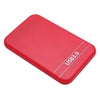 2.5 بوصة USB3.0 مربع القرص الصلب SATA SSD مربع العلبة الخارجي مع كابل USB (أحمر)