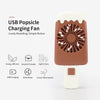مروحة USB صغيرة محمولة باليد، مروحة آيس كريم محمولة قابلة لإعادة الشحن، مروحة المصاصة الكرتونية الصغيرة، مروحة محمولة خارجية باللون الأزرق