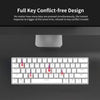 Ajazz i610T USB Wired BT3.0 Dual Mode Gaming Keyboard 61 Keys Mechanical Keyboard Monochrome Backlight Black(Blue Switch)