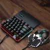 HXSJ V200+J600 Combo J600 Wired Gaming Mouse 9-key Macro Programming Mice & V200 Blue Switch One-handed Mechanical Keyboard Set Black Keyboard + Grey Mouse