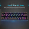 Magic-Refiner MK14 RGB لوحة مفاتيح بإضاءة خلفية 68 مفتاحًا لوحة معدنية N-key Rollover لوحة مفاتيح الألعاب مفتاح أزرق أغطية مفاتيح عائمة 18 تأثيرات ضوئية سوداء