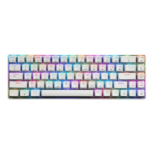 Magic-Refiner MK14 RGB لوحة مفاتيح بإضاءة خلفية 68 مفتاحًا لوحة معدنية N-key Rollover لوحة مفاتيح الألعاب مفتاح أزرق أغطية مفاتيح عائمة 18 تأثيرات ضوئية سوداء