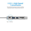 متعدد الوظائف 6 في 1 Type-C Hub Type-C إلى USB3.0 HD محول مع SD TF فتحة بطاقة USB3.1 محول التوصيل والتشغيل أسود